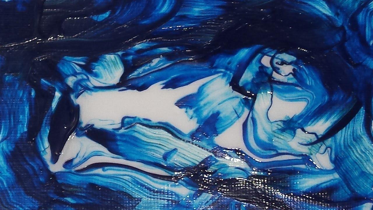 Experiment with blue paint techniques for unique wall finishes