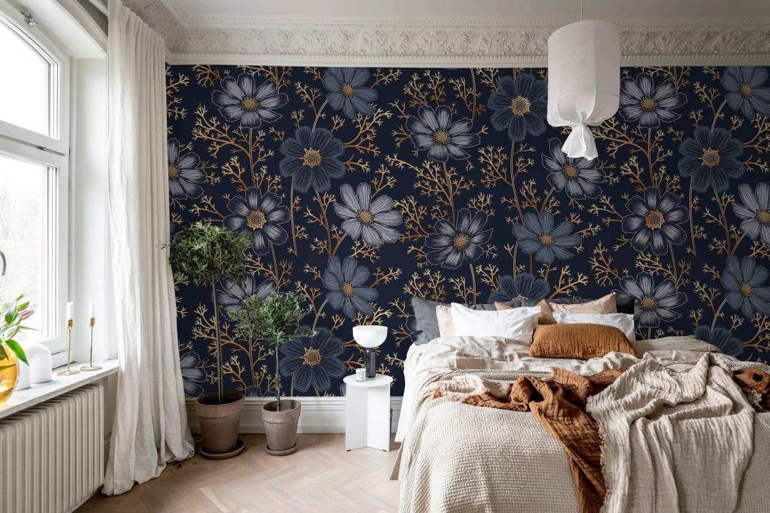 Bedroom Trend: Bold wallpaper patterns energize the space, making it uniquely yours