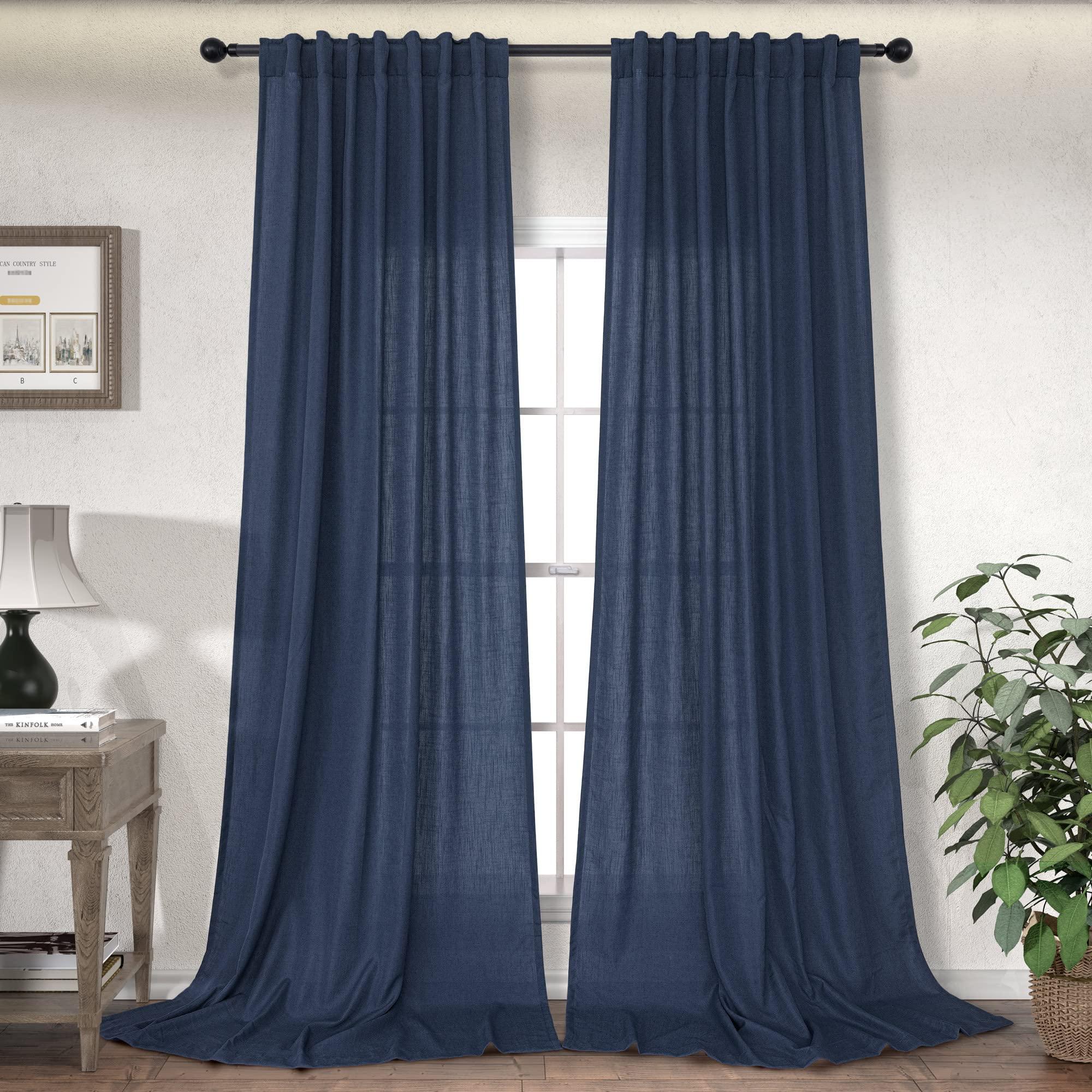 Opt for blue curtains to frame your living room beautifully