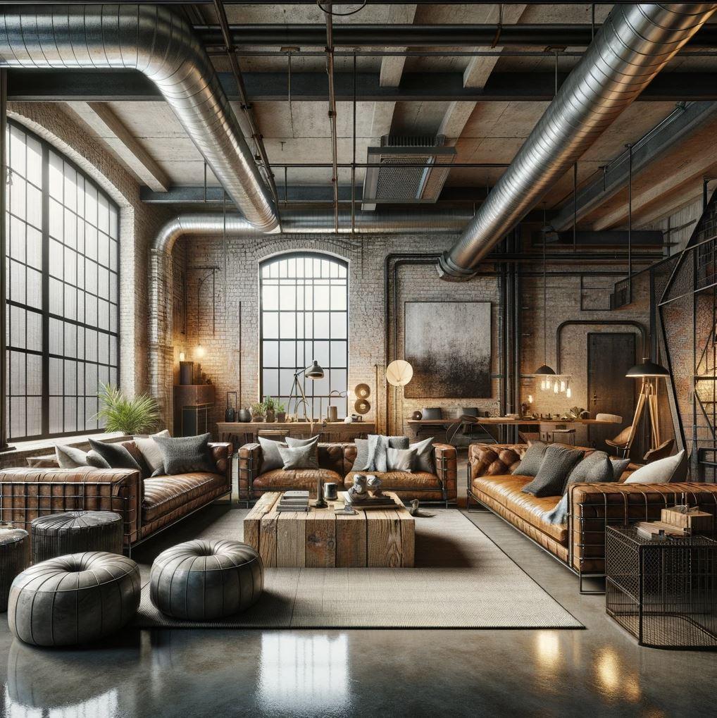 Industrial Chic Living Room: Exposed brick and metal details celebrate urban style