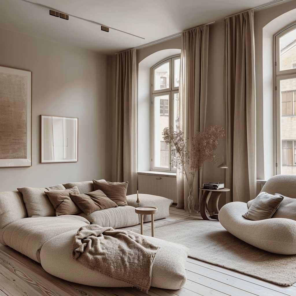 Scandinavian Living Room: Light colors and functional furniture maximize comfort and style