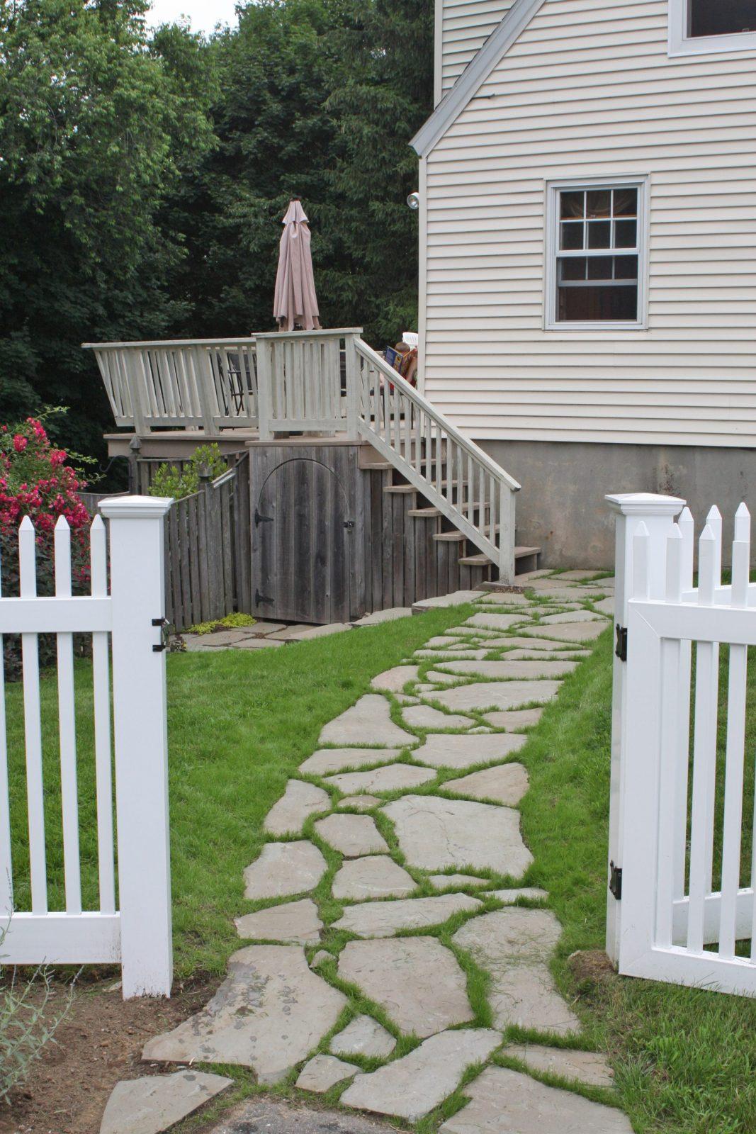 Create pathways with stepping stones to guide through your backyard