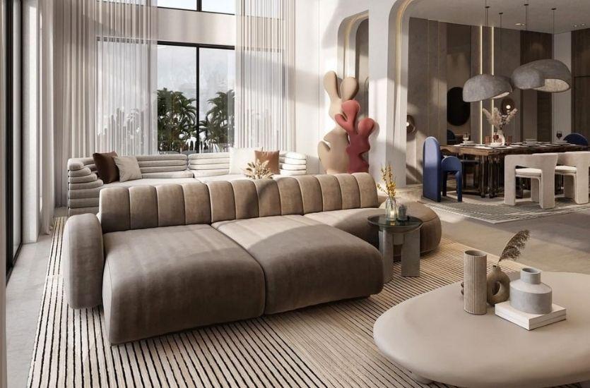 Opt for low-profile, organic furniture shapes to enhance your earthy living room vibe