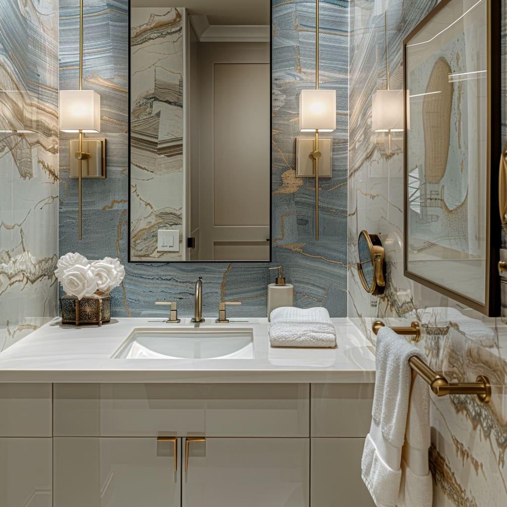 Match blue accessories with your favorite artwork for cohesion