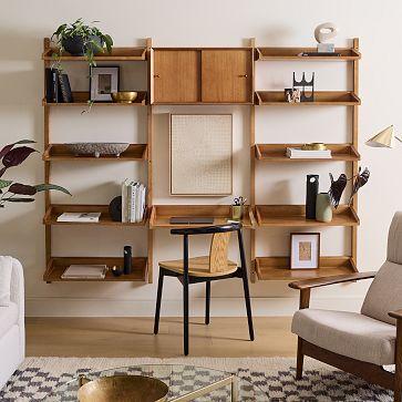 Modular shelving units to display books and decor in your Contemporary Living Room