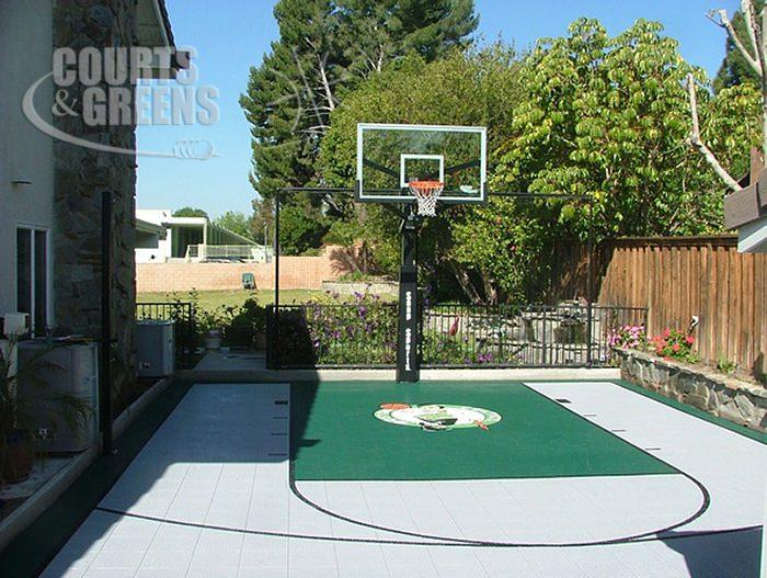 Set up a mini sports court for fun activities in your backyard