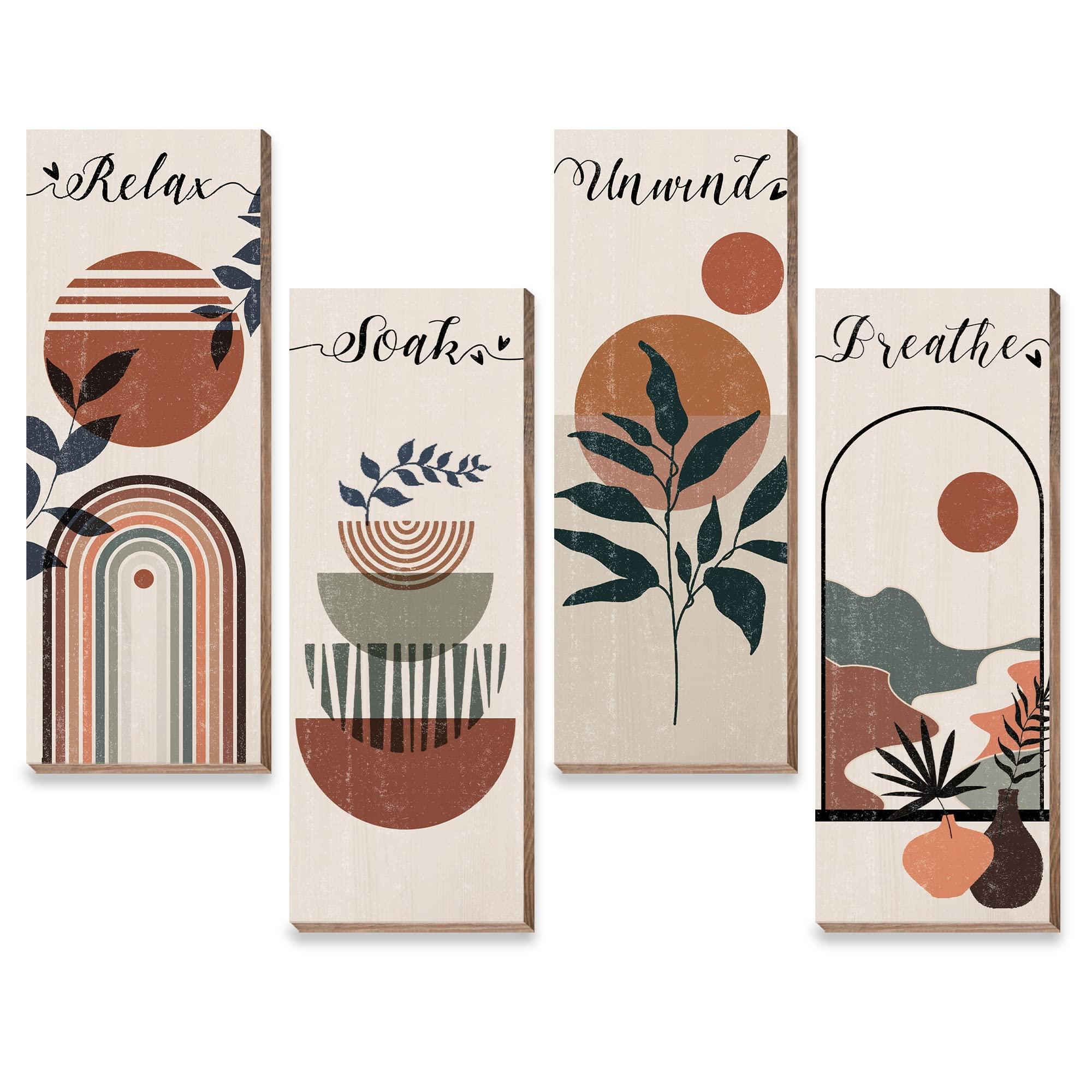 Opt for minimalistic accessories for a cleaner boho bathroom style