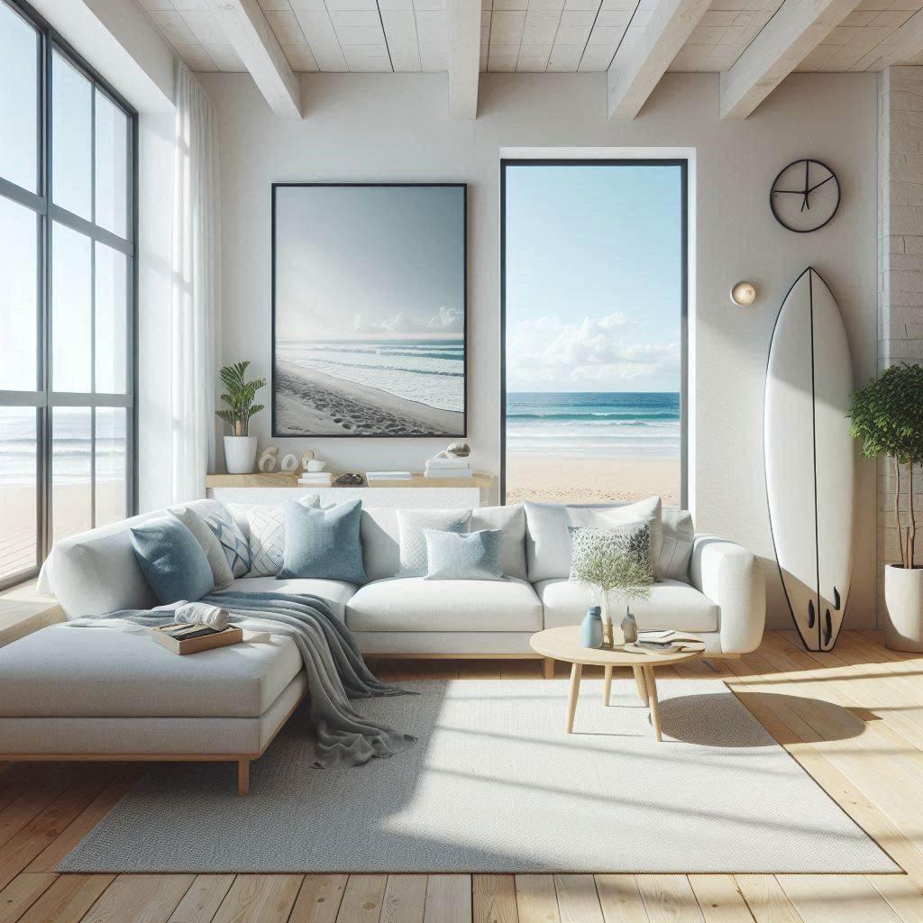 Coastal Living ‌Room: Infuse beachy vibes​ with soft hues and natural textures