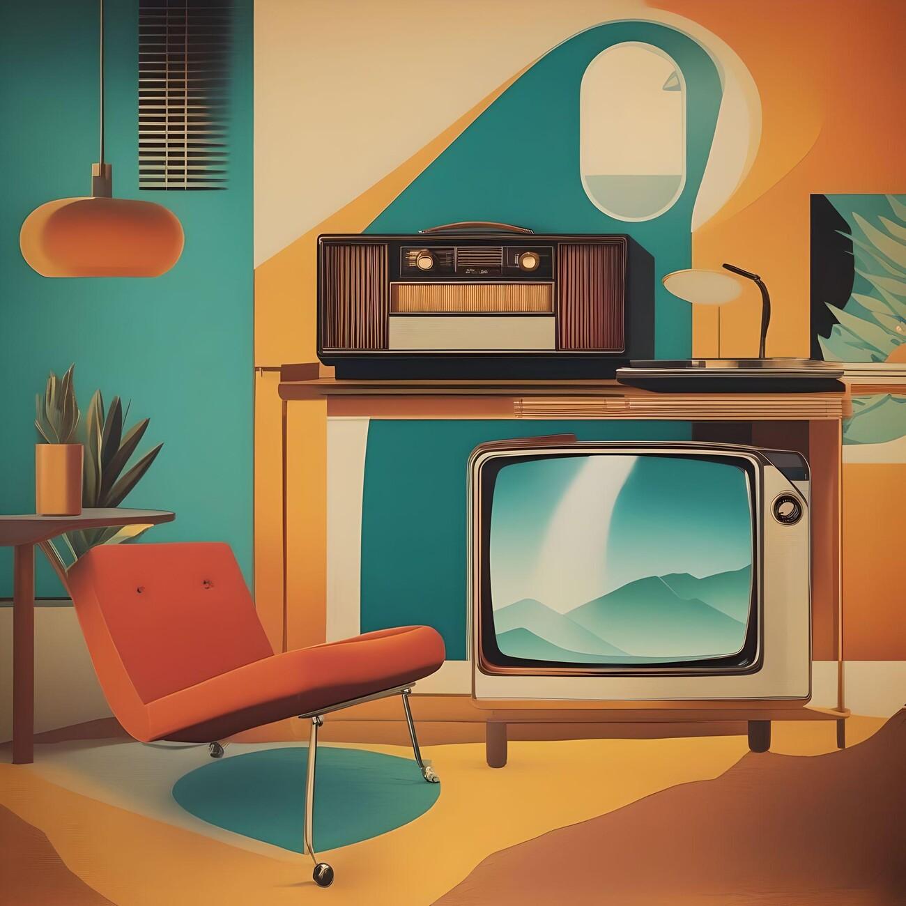 Retro artwork adds personality and charm to your vintage living room