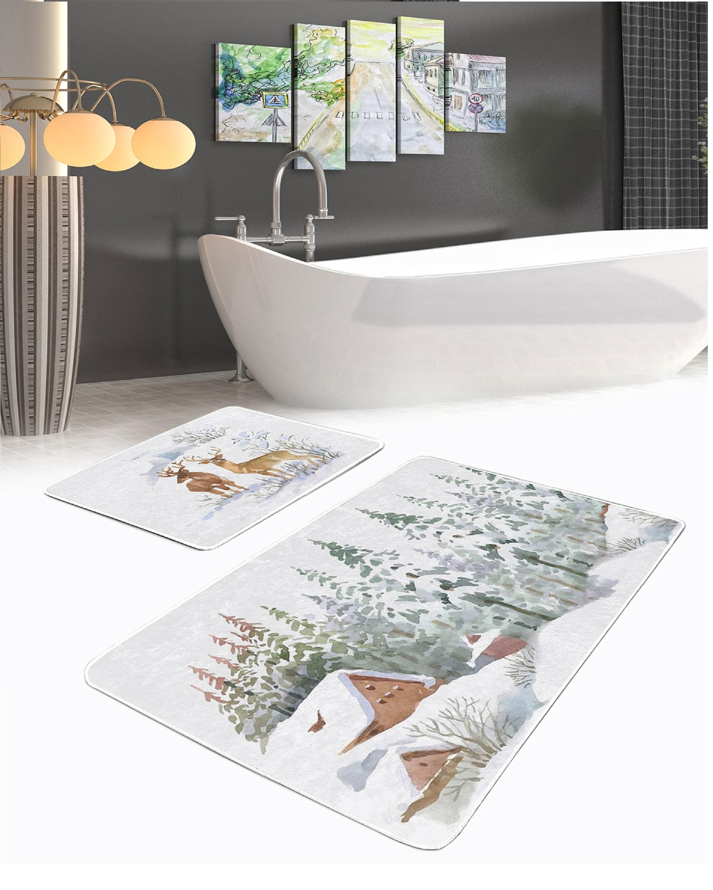Plush bath mats that add warmth to your Chalet Bathroom environment
