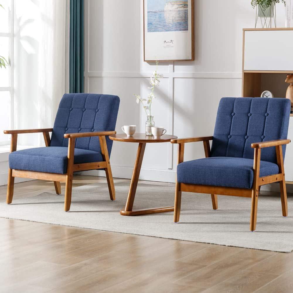 Experiment with blue accent chairs to provide stylish seating