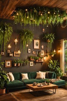 Urban Jungle: A green Living Room ‍overflowing with⁣ plants and ‍nature