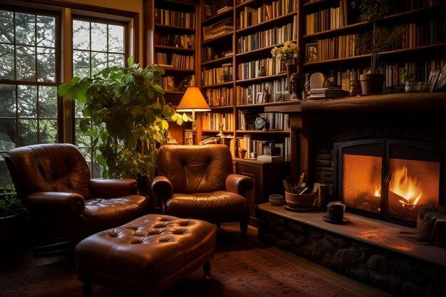 Feature a cozy fireplace as a focal point for gatherings in your Vintage Living Room