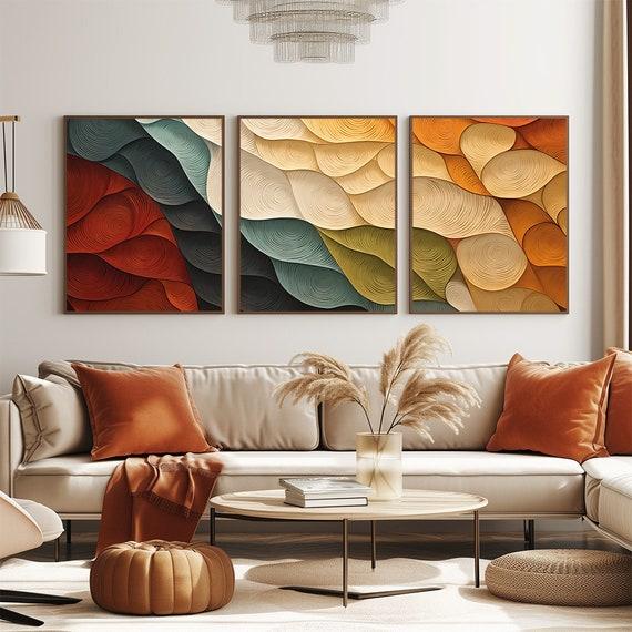Incorporate a nature-inspired gallery wall for visual interest in your Earthy Living Room