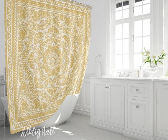 An elegant shower curtain to complement your Chalet Bathroom decor