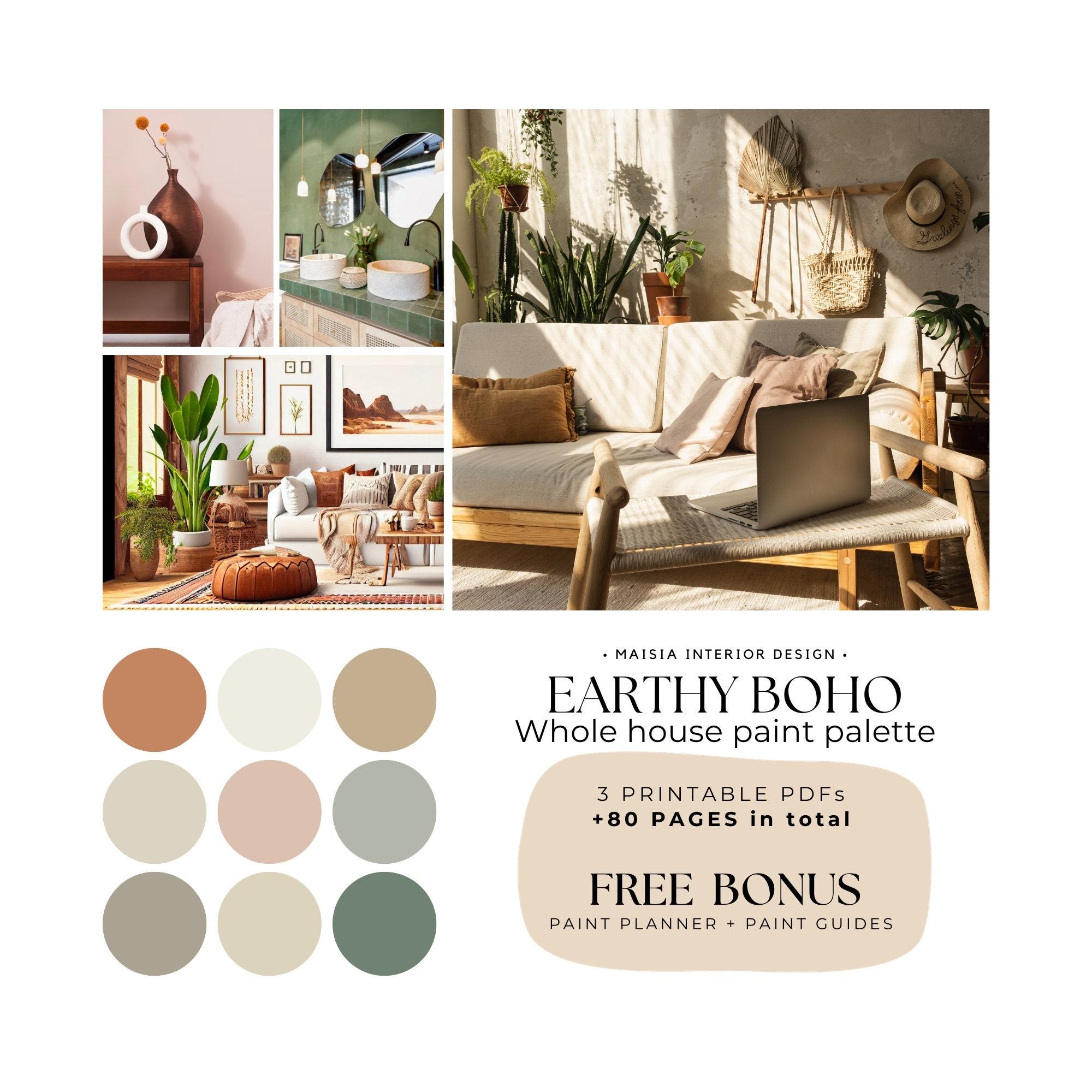 Earthy color palettes evoke relaxation and calm in your Boho Living Room