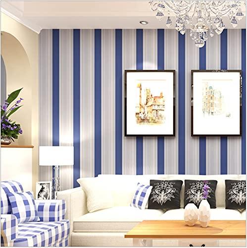 Choose playful patterns, like stripes, for a fun blue living room