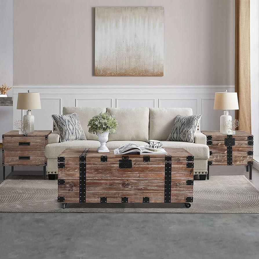 Use a vintage trunk as a coffee table to provide storage‌ and style in your Vintage Living Room
