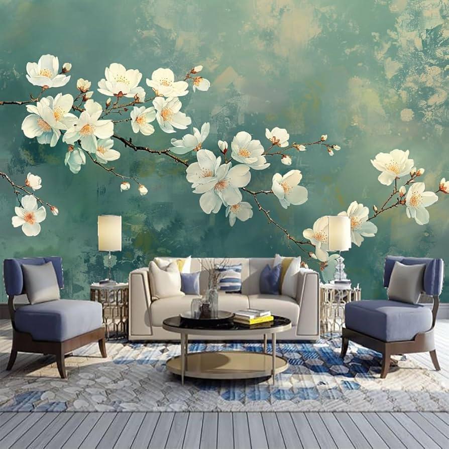 Select an earthy-themed mural to make a bold statement in your Earthy Living Room