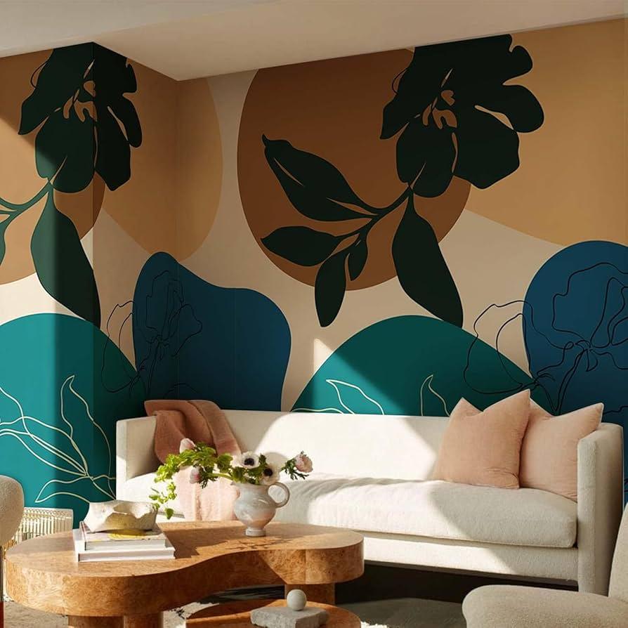 Create a statement wall with ⁤bold, artistic⁢ wallpaper in your Boho Living Room