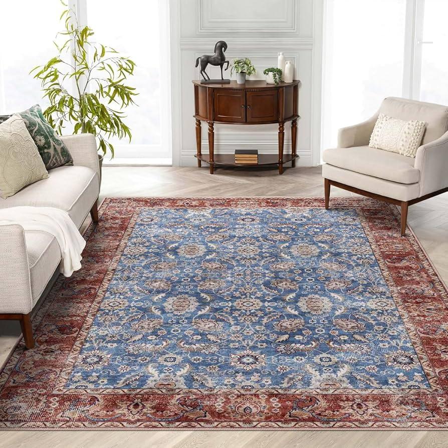 Vintage-inspired area rugs add warmth and completeness to your living room space