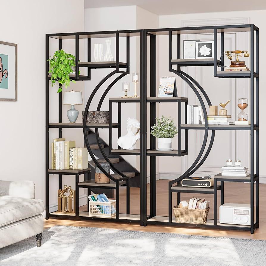 A sleek bookshelf displays decor while optimizing storage ‌in ⁤your⁤ contemporary ‌living⁤ room