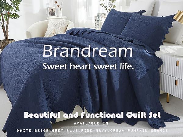 Add a textured quilt for warmth and comfort ​in blue living rooms