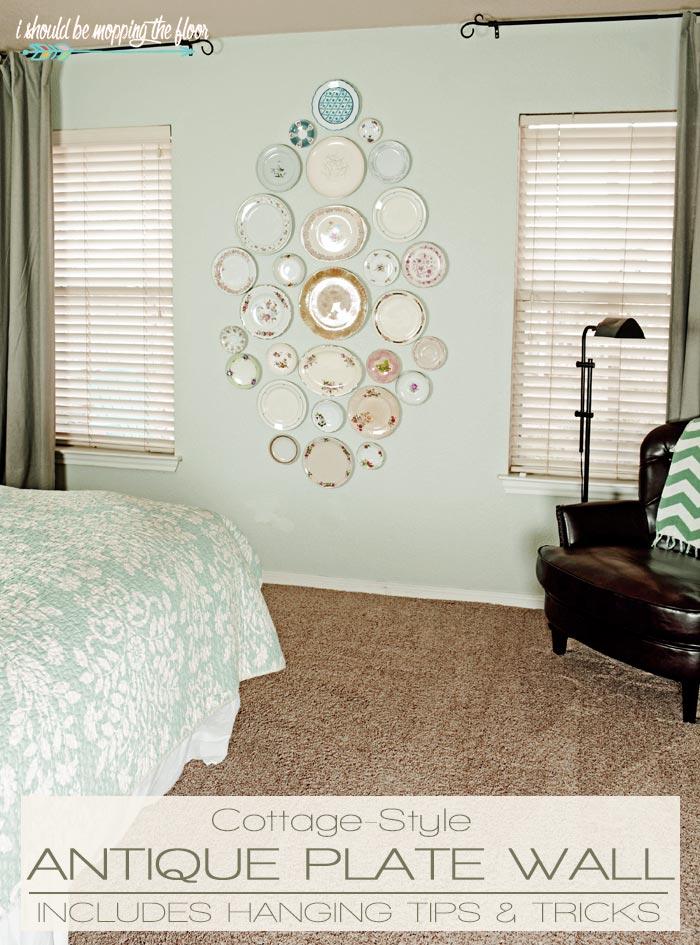 Add decorative plates or vintage china on the wall to showcase your style in the Vintage Living Room