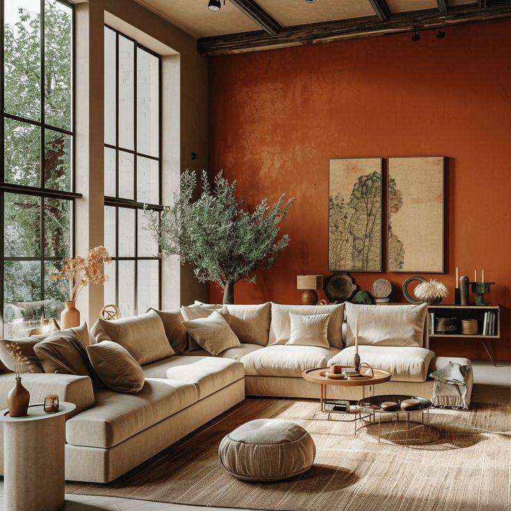 Natural lighting enhances the earthy tones in your Living Room aesthetic