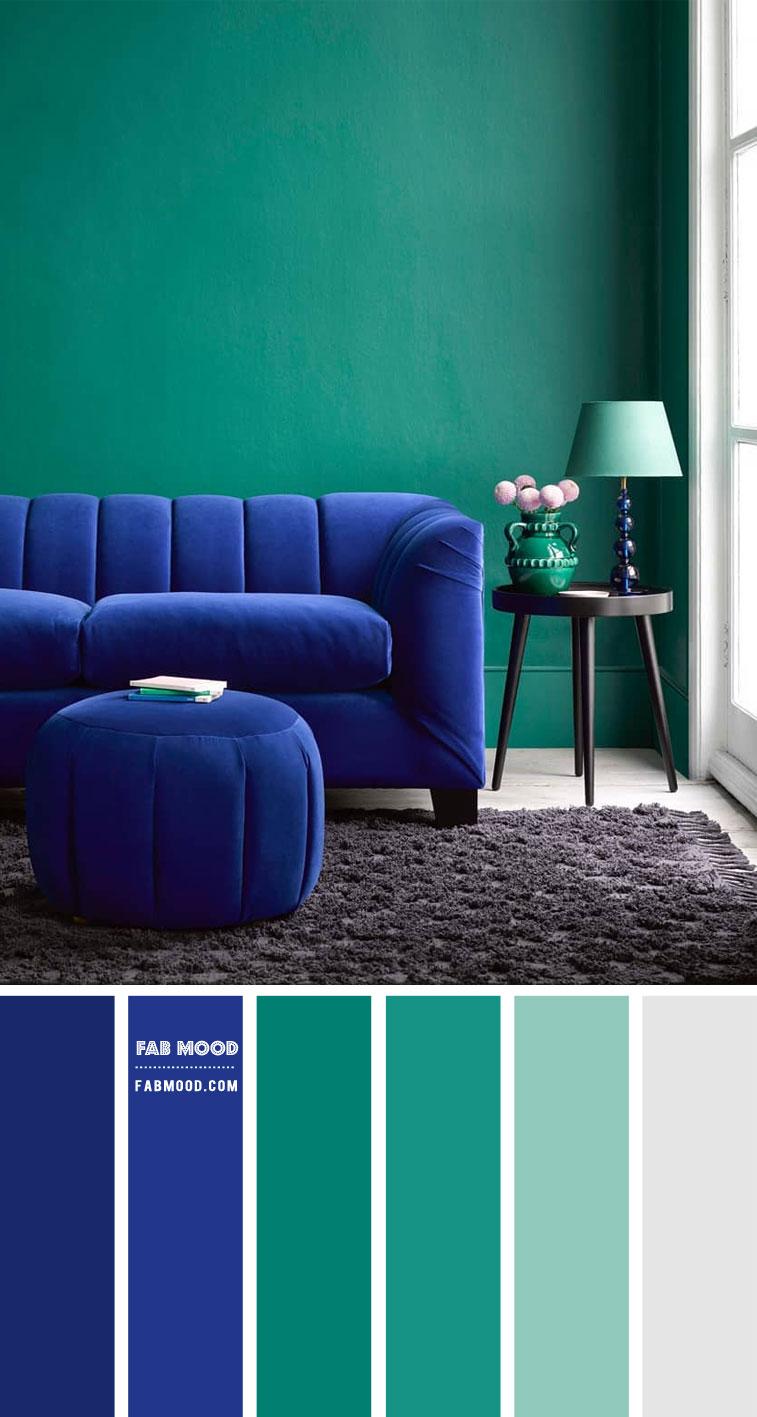 Add greenery or plants to contrast beautifully with your blue living room