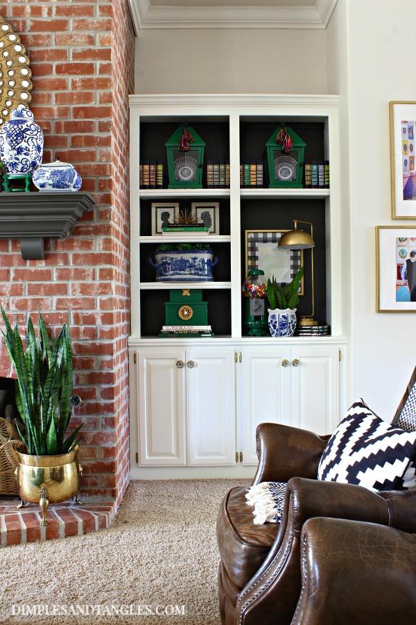 Mismatched china can create a charming vintage vibe on your living room shelves