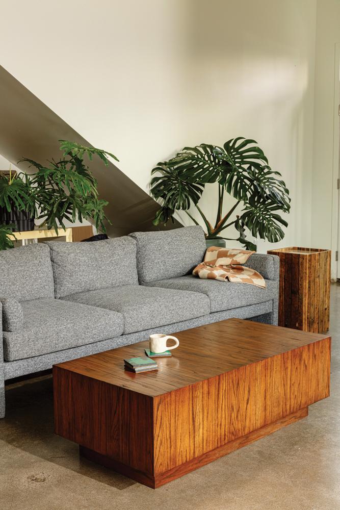 Integrate a coffee table made from reclaimed wood for sustainability in your Earthy Living Room