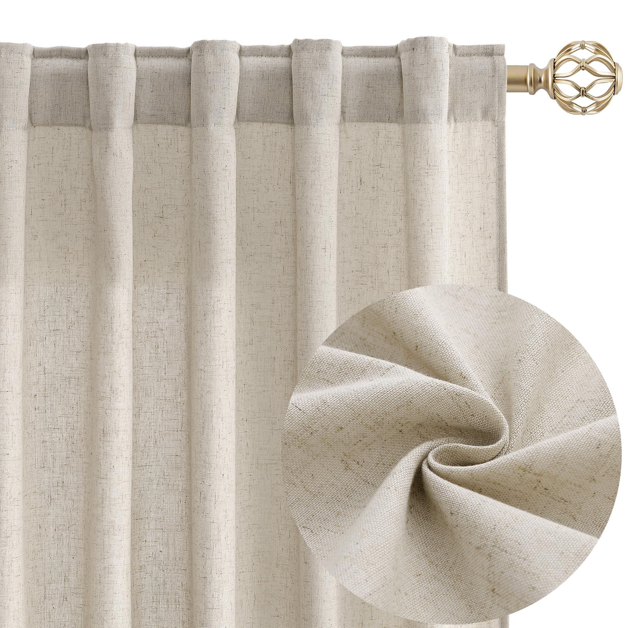 Use earth-toned curtains to filter natural light softly in your Living Room