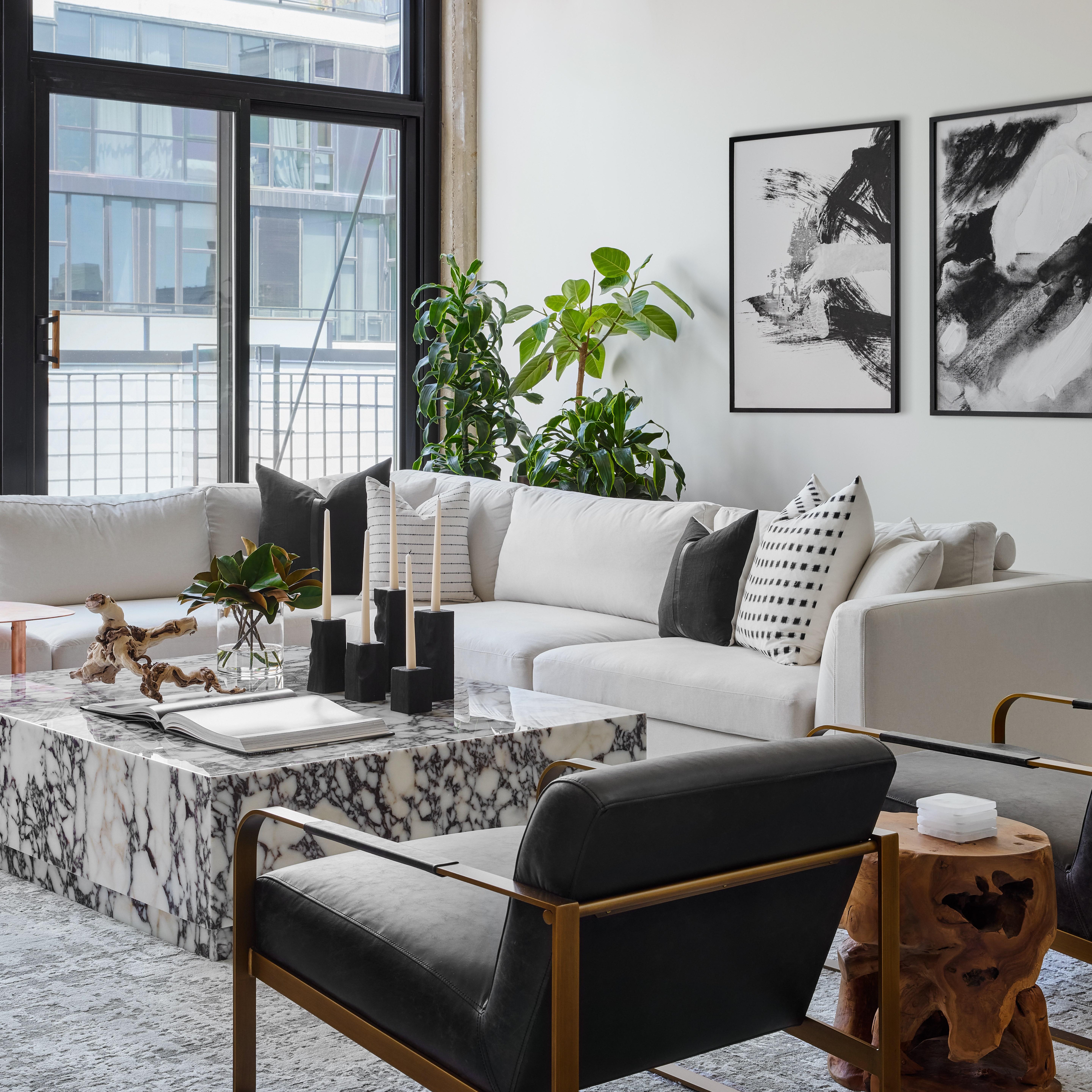 Select sculptural furniture pieces for artistic flair in your contemporary living room