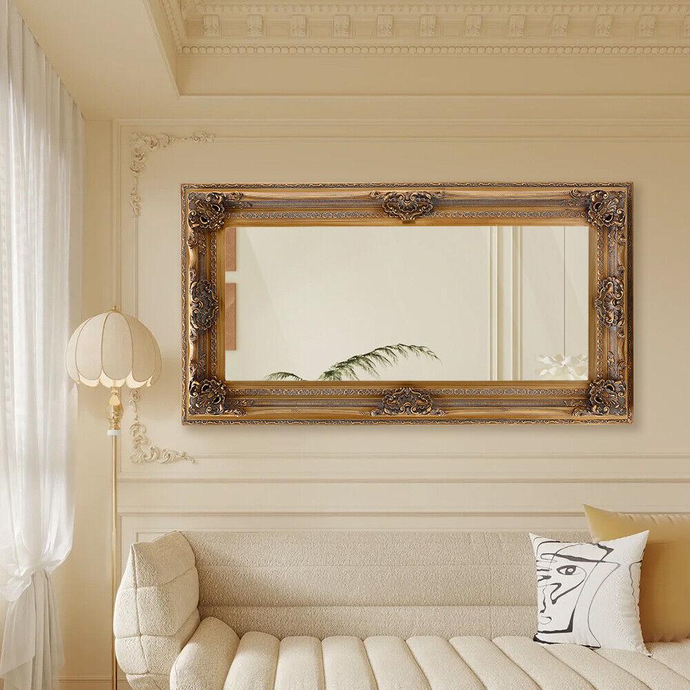 Antique ​mirrors add depth and reflect light in your vintage living room