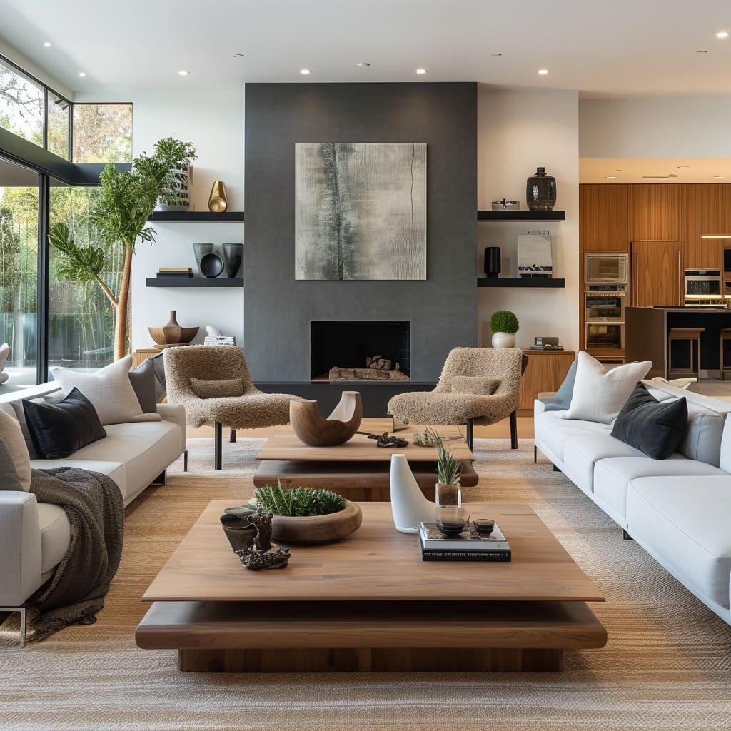 Contemporary Living Room: Combine current trends with comfort for stylish practicality