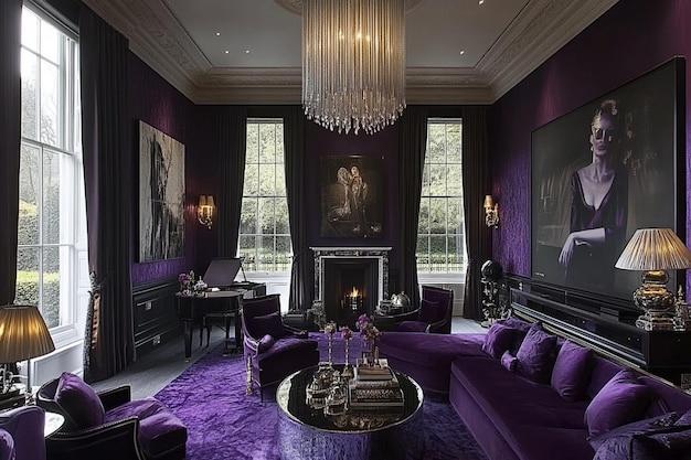 Glam Living Room: Add luxurious fabrics and metallic accents for elegance