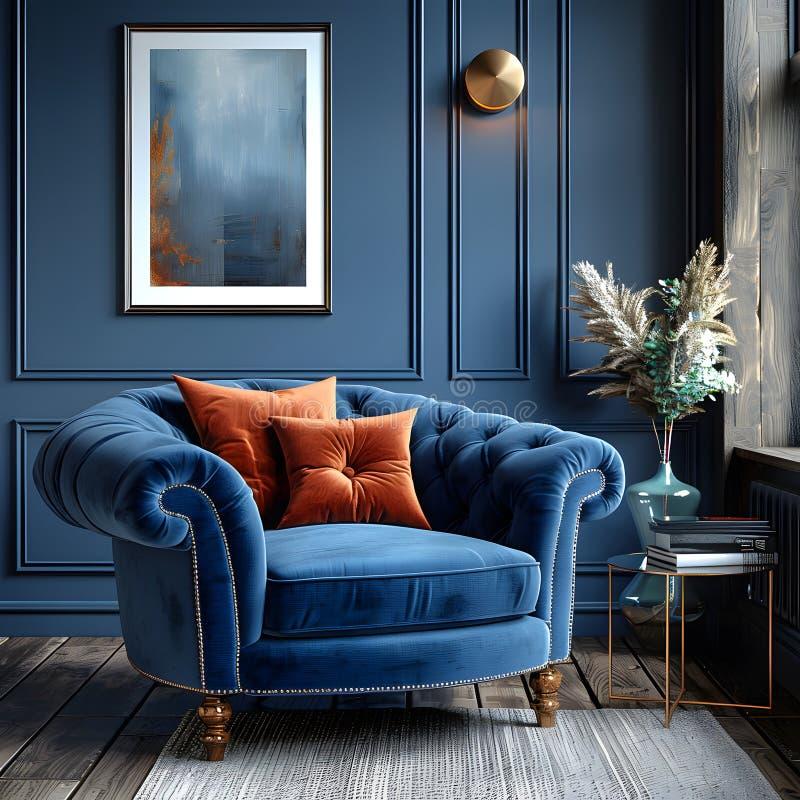 Create‍ an accent wall with rich cobalt paint in your living room