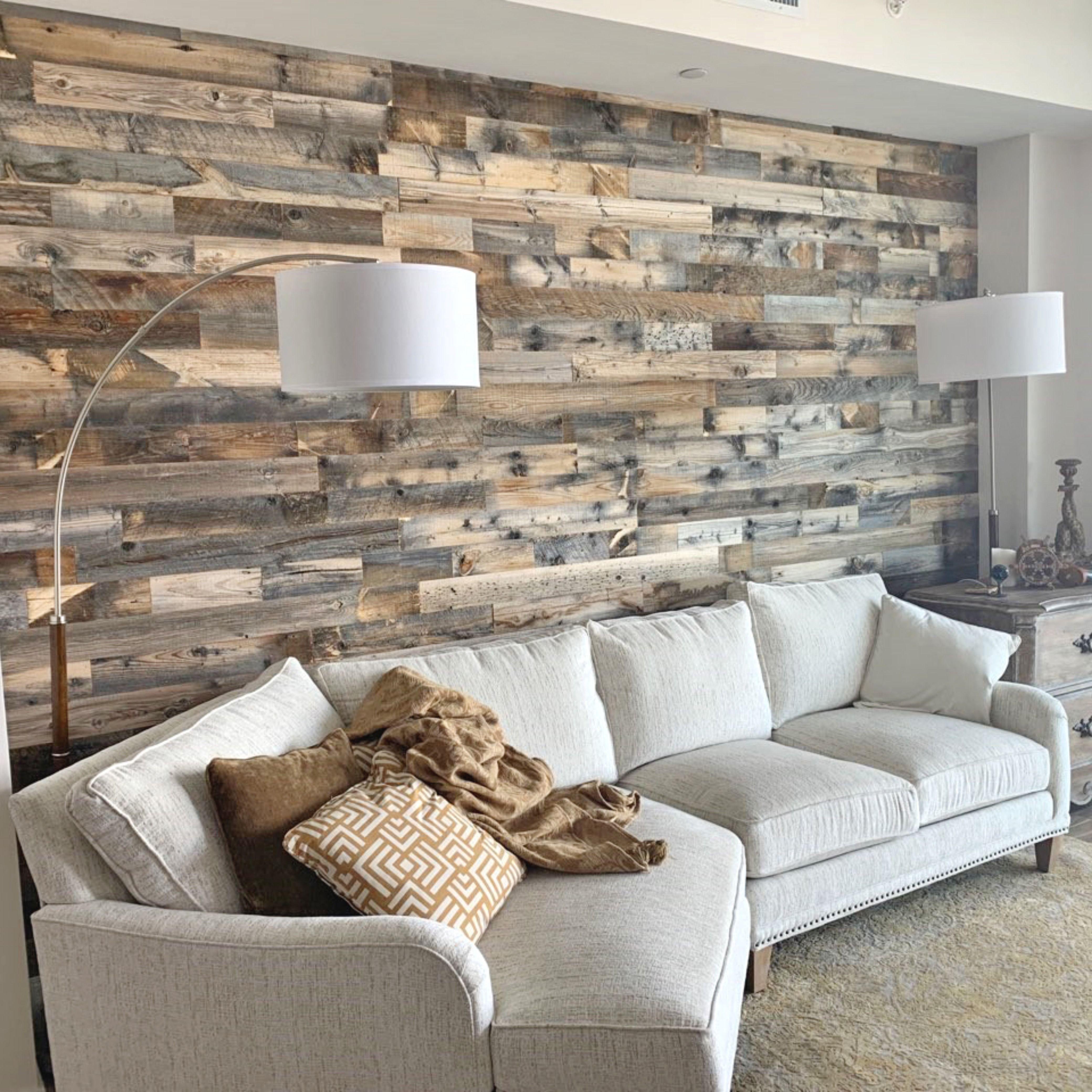 Rustic Living Room: Use reclaimed wood and warm tones for a cozy feel
