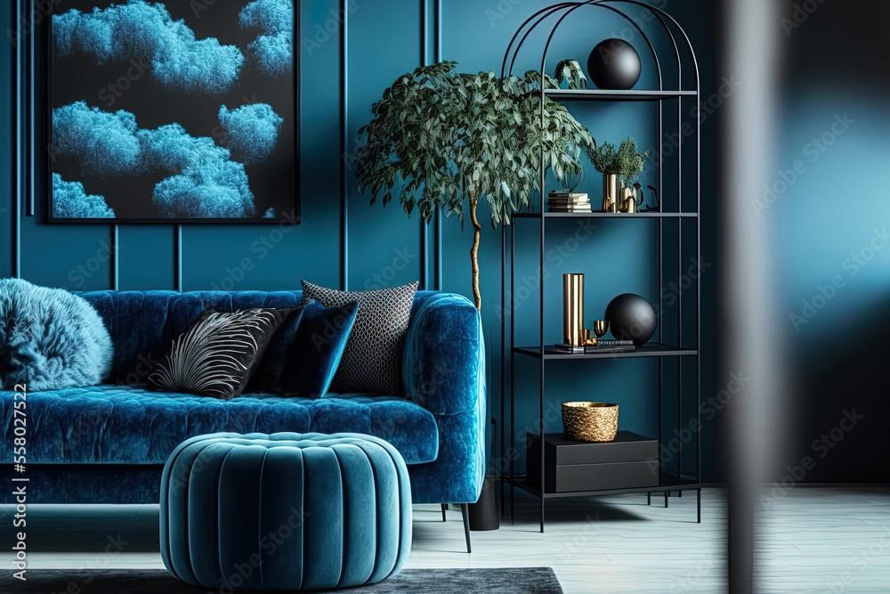 Introduce greenery to ⁣enliven​ your blue living room atmosphere