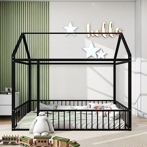 Charming Kid's House Bed, Stylish and Safe⁣ for Sleep!