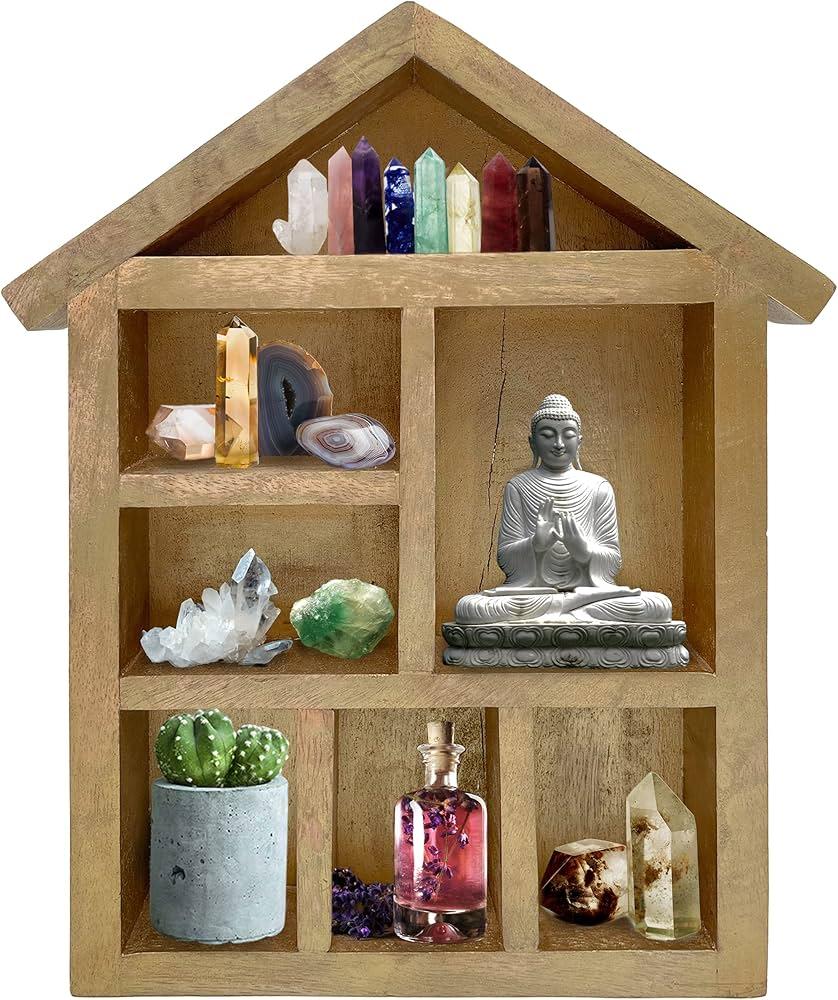Display a collection of natural stones or crystals to enhance your earthy living room