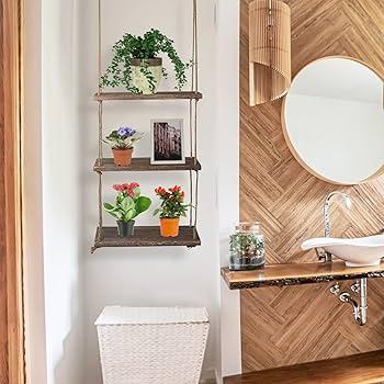 Rustic wooden shelves‍ add ‍charm to your ‌boho‍ bathroom