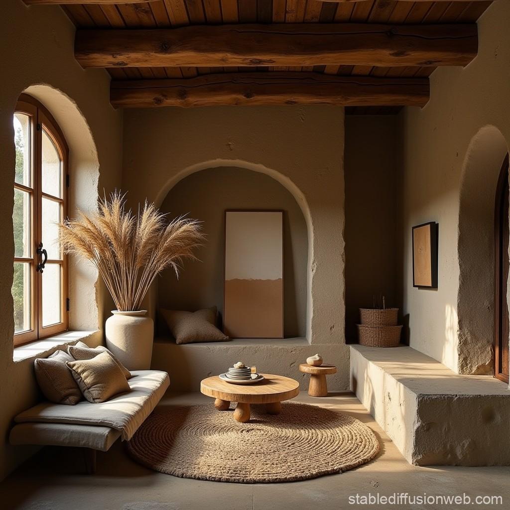 Incorporate salvaged materials as décor for a unique touch in your Earthy Living Room