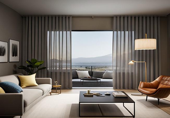 Choose⁢ curtains that complement your color scheme in the Contemporary Living Room