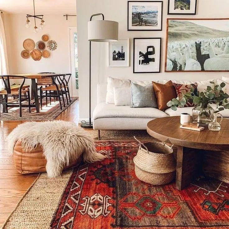 Infuse vintage finds with purpose as decor in your lovely Boho Living Room