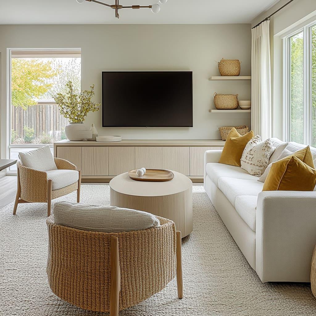Scandinavian Living Room: Prioritize light, airy designs with neutral colors