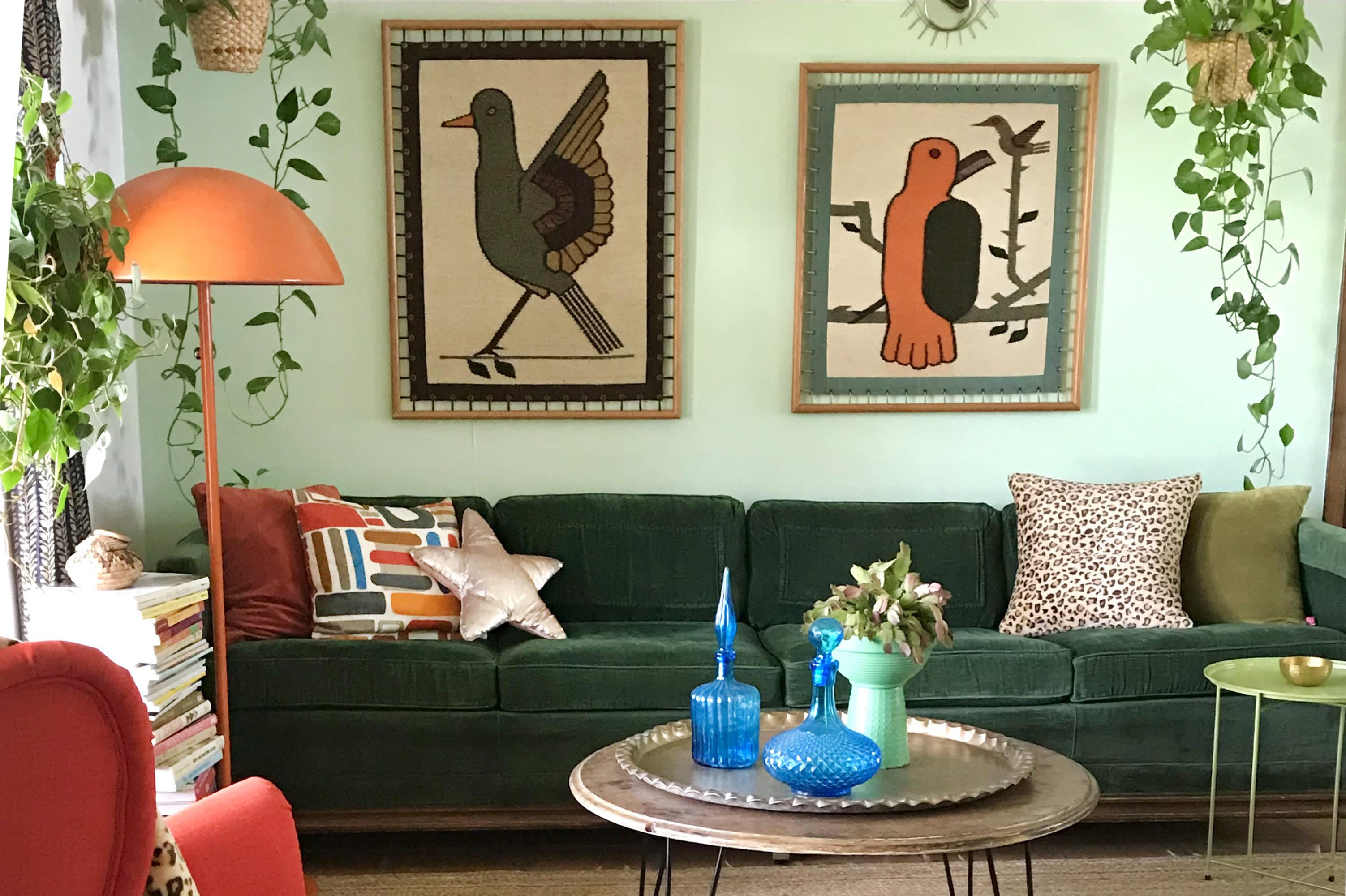 Incorporate eclectic art pieces that reflect your personality in the Boho Living Room