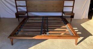 Stylish Twin Platform Bed with Storage Drawers and Safety Rails