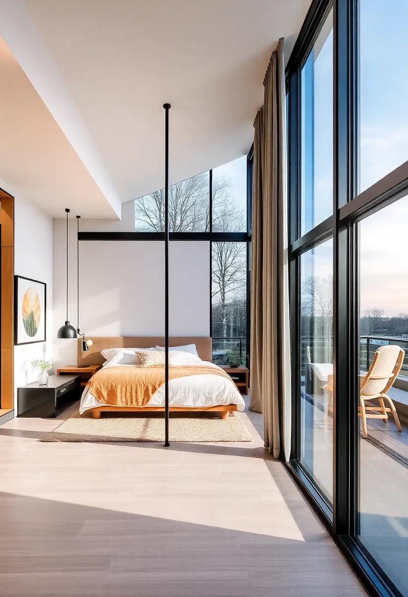 Embracing Light: Modern Bedroom Design with Glass and Openness